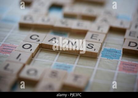 Scrabble board game Stock Photo