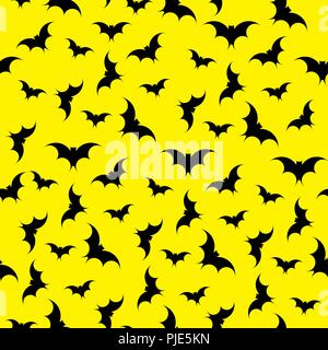 Bats seamless background. Halloween. Vector silhouette texture. Stock Vector