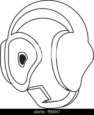 headset icon over white background, vector illustration Stock Vector