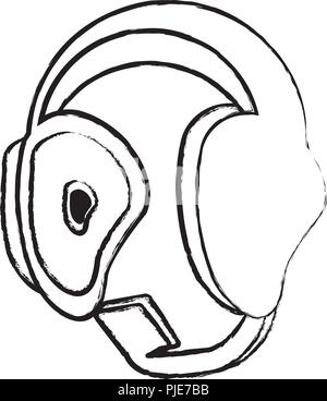 headset icon over white background, vector illustration Stock Vector