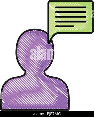 speech bubble and avatar man icon over white background, vector illustration Stock Vector