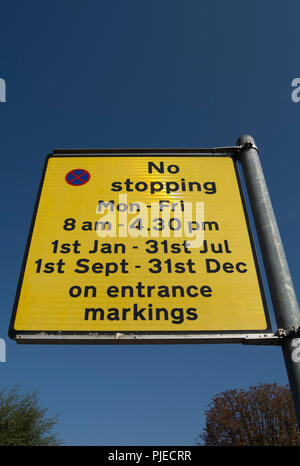 Road markings indicating no stopping or parking bus station Stock Photo ...