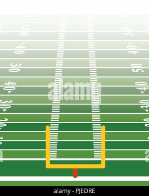 An American football field background illustration in vertical format. Vector EPS 10 available. Stock Vector