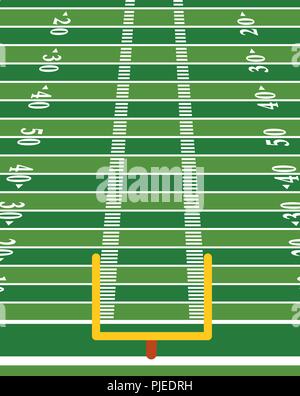 An American football field background illustration in vertical format. Vector EPS 10 available. Stock Vector