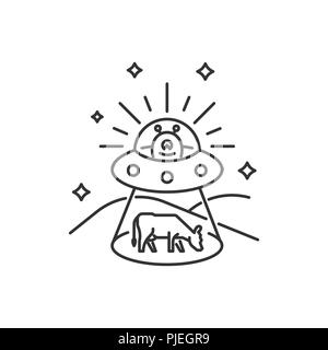 UFO abducting a cow Stock Vector