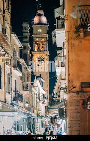 corfu island, Greece, streets people houses and frames from corfu island Stock Photo