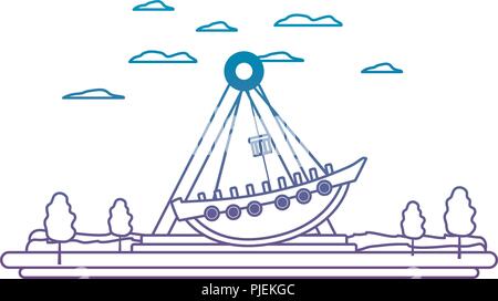 line funny mechanical ship ride carnival Stock Vector Image & Art - Alamy