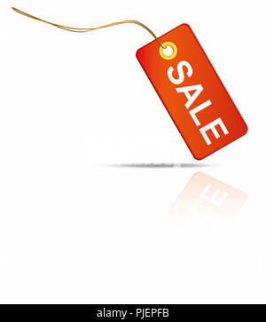 An image of a red sale tag Stock Photo