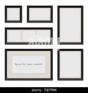 Different shaped black frames for your content Stock Photo