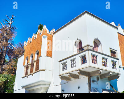 Kos, Greece - July 3, 2018. PrincPrincipal facade of a Venetian style building. Greek island of Kos, South Aegean region, Greece. Stock Photo