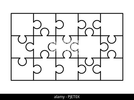 6 White Puzzles Pieces Arranged in a Rectangle Shape. Jigsaw Puzzle  Template Ready for Print. Cutting Guidelines on Stock Vector - Illustration  of game, guidelines: 123567871