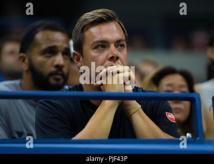 New York, USA. 6th September, 2018. Sascha Bajin during the semifinal of the 2018 US Open Grand Slam tennis tournament. New York, USA. September 6, 2018. 6th Sep, 2018. Credit: AFP7/ZUMA Wire/Alamy Live News Stock Photo