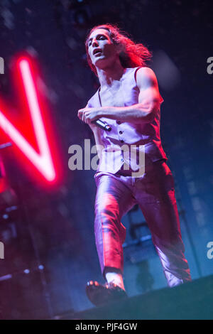 Milan Italy. 06 September 2018. The Italian rock band MANESKIN performs live on stage at Area-Expo Experience during the 'Milano Rocks 2018' Credit: Rodolfo Sassano/Alamy Live News Stock Photo