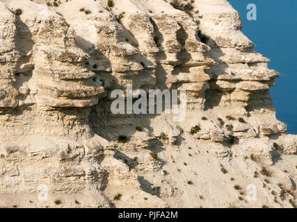 Limestone rocks destroyed by wind and time. Natural mountains landscape Stock Photo