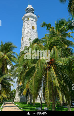 Dondra lighthouse - highest lighthouse on island Sri Lanka, near the city of Matara. Stock Photo