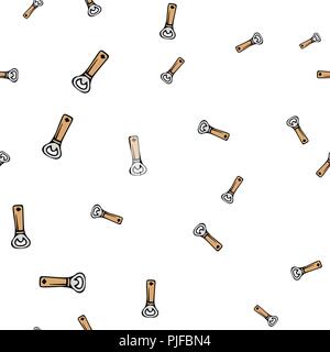 Opener seamless pattern. Vector illustration. Isolated white background. Stock Vector