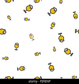 Wineglass beer seamless pattern. Vector illustration. Isolated white background. Stock Vector