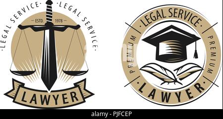 Lawyer, law office logo or label. Legal services, justice symbol. Vector Stock Vector