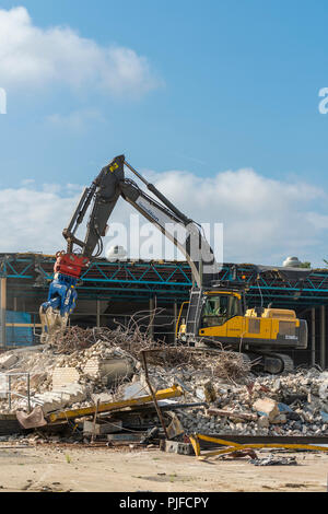 Demolition in progress Stock Photo