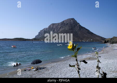 Greece, a view to the island of Telendos from the island of Kalymnos Stock Photo