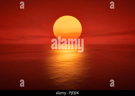 An image of a beautiful sunset over the ocean Stock Photo