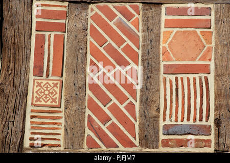 Beauvais (northern France): detail of a half-timbered house in “rue Pastour” street Stock Photo