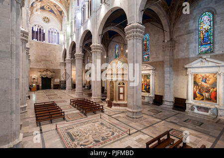 Lucca Cathedral is a Roman Catholic cathedral dedicated to San Martino in Lucca, Italy. Stock Photo