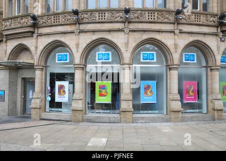 SHEFFIELD, UK - JULY 10, 2016: Yorkshire Bank branch in Sheffield, Yorkshire, UK. The bank is owned by CYBG plc. Stock Photo