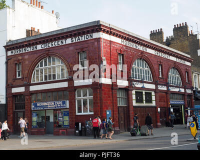 View of Mornington Crescent tube station on the London Underground Stock Photo