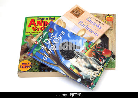 Pile of Children Books - Animal Stories, Bunnies in the Bathroom andA Dog of my Own Stock Photo