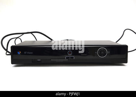 BT Vision Set top Box and Digital Recorder with Viewing Card Slot Stock Photo