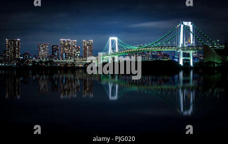 Tokyo Skyline - Rainbow Bridge Stock Photo