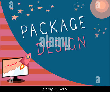 Writing note showing Package Design. Business photo showcasing Strategy ...