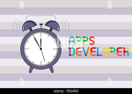 Handwriting text Apps Developer. Concept meaning Graphic artist Software Programmer and Analyst Experts. Stock Photo