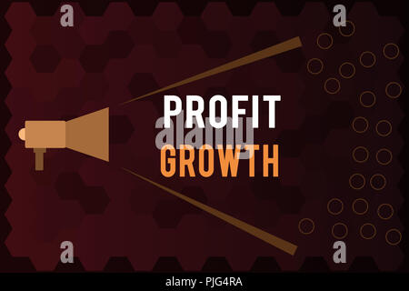 Handwriting text Profit Growth. Concept meaning Objectives Interrelation of Overall Sales Market Shares. Stock Photo