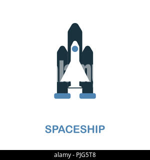 Spaceship icon in 2 color design. Pixel perfect simple pictogram spaceship icon from space collection. UI. Web design, apps, software, print usage. Stock Photo