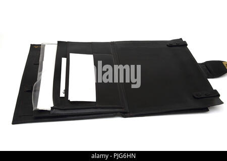 Vintage Leather Conference folder Stock Photo