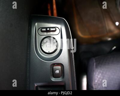 Photo of a control switch of a car's side mirror Stock Photo