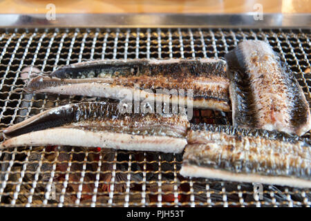 Very delicious broiled eels are preparing and ready to eat Stock Photo