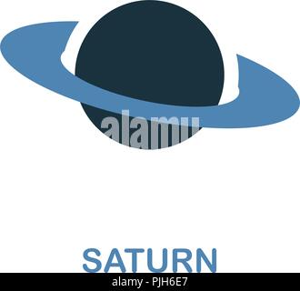 Saturn icon in 2 color design. Pixel perfect simple pictogram saturn icon from space collection. UI. Web design, apps, software, print usage. Stock Vector
