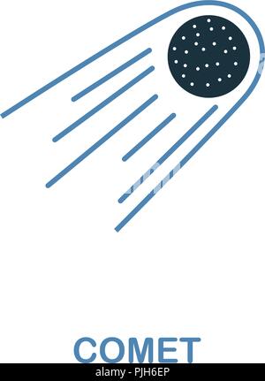 Comet icon in 2 color design. Pixel perfect simple pictogram comet icon from space collection. UI. Web design, apps, software, print usage. Stock Vector
