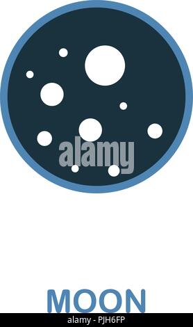 Moon icon in 2 color design. Pixel perfect simple pictogram moon icon from space collection. UI. Web design, apps, software, print usage. Stock Vector