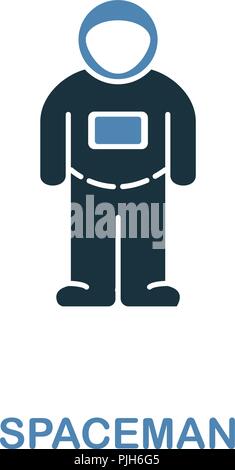 Spacemen icon in 2 color design. Pixel perfect simple pictogram spacemen icon from space collection. UI. Web design, apps, software, print usage. Stock Vector