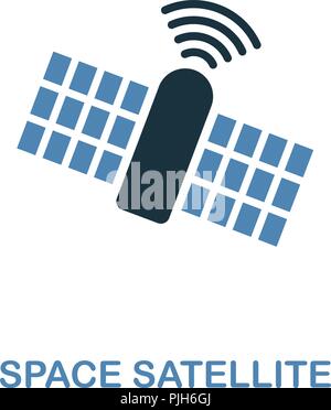 Space Satellite icon in 2 color design. Pixel perfect simple pictogram space satellite icon from space collection. UI. Web design, apps, software, pri Stock Vector