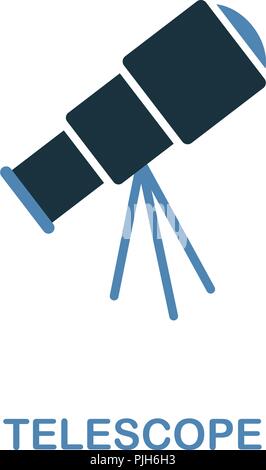 Telescope icon in 2 color design. Pixel perfect simple pictogram telescope icon from space collection. UI. Web design, apps, software, print usage. Stock Vector