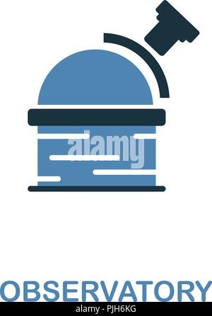 Observatory icon in 2 color design. Pixel perfect simple pictogram observatory icon from space collection. UI. Web design, apps, software, print usage Stock Vector