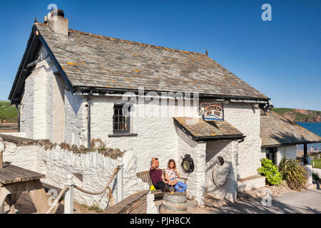 3 June 2018: Burgh Island, Bigbury on Sea, Devon UK - The Pilchard Inn, established 1336. Stock Photo