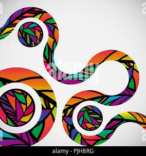Abstract background with colorful mosaic design wave lines. Stock Vector