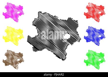 Lower Austria (Republic of Austria) map vector illustration, scribble sketch Lower Austria map Stock Vector