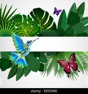 Tropical birds print design with palm leaves Stock Vector Image & Art ...